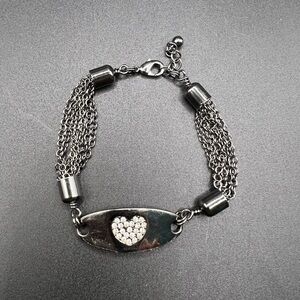 Lia Sophia "Love Note" multi-chain heart hematite bracelet